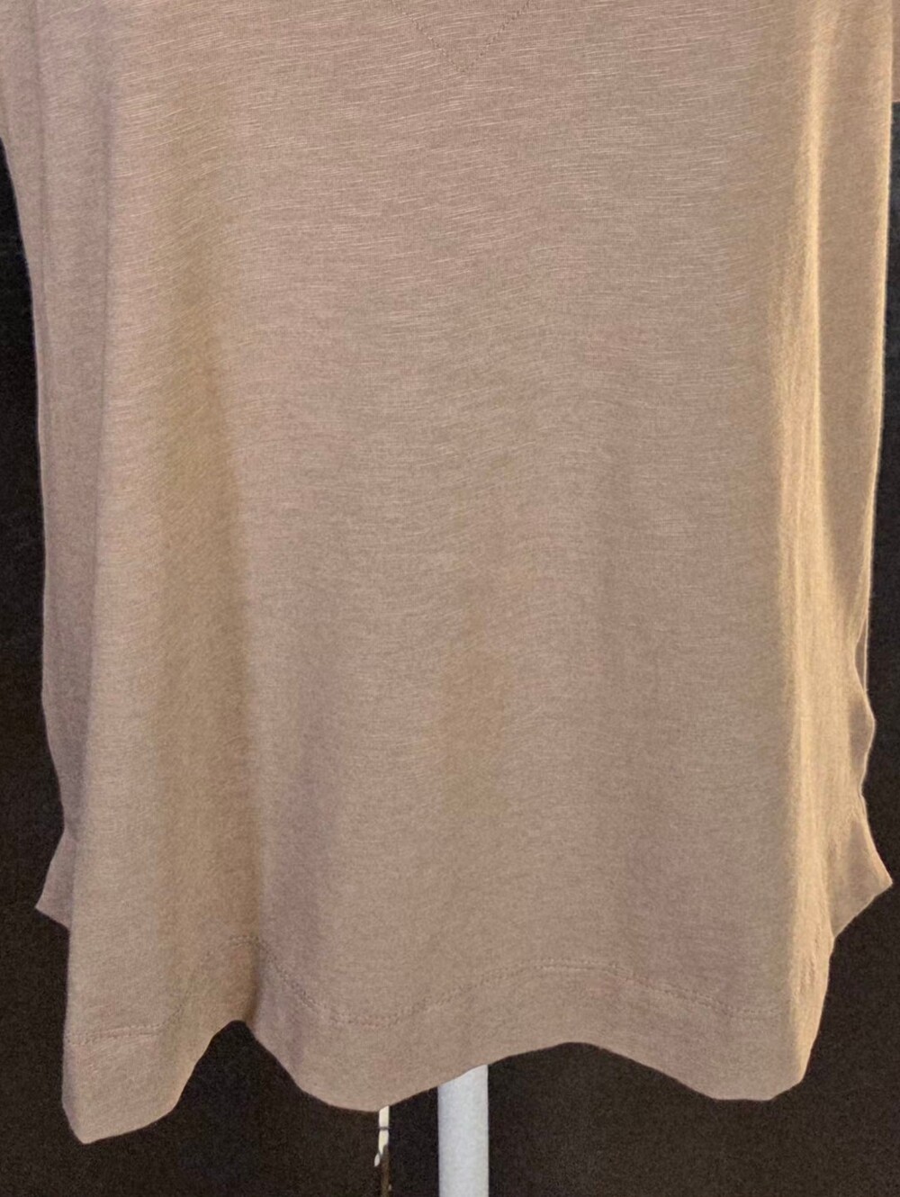 NWT Sigrid Olsen Taupe Split V-Neck Blouse Size M Cotton Tencel Eco Luxury Top - Picture 5 of 13